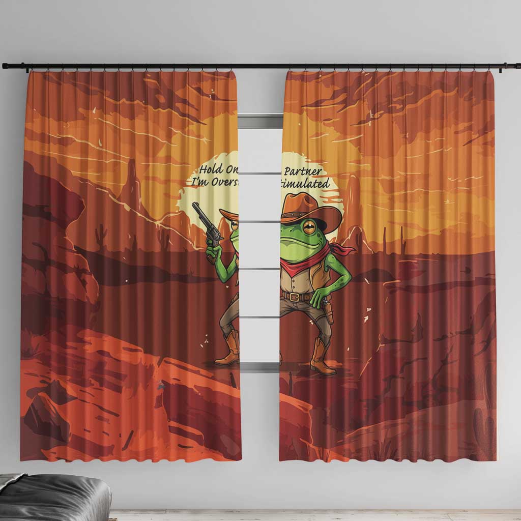 Cowboy Frog Outlaw Window Curtain with Desert Sunset Silhouette Pattern