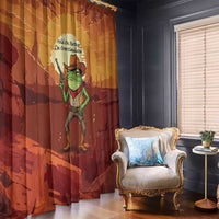 Cowboy Frog Outlaw Window Curtain with Desert Sunset Silhouette Pattern