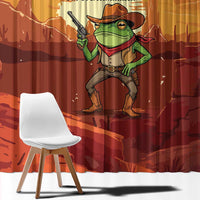 Cowboy Frog Outlaw Window Curtain with Desert Sunset Silhouette Pattern