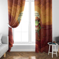 Cowboy Frog Outlaw Window Curtain with Desert Sunset Silhouette Pattern