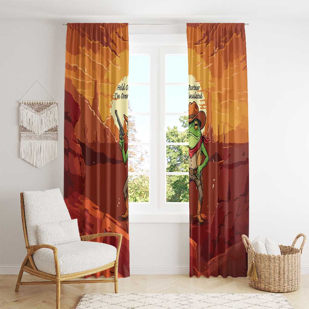 Cowboy Frog Outlaw Window Curtain with Desert Sunset Silhouette Pattern