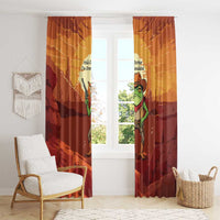Cowboy Frog Outlaw Window Curtain with Desert Sunset Silhouette Pattern