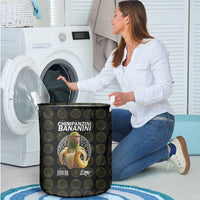 Chimpanzi Bananini Primate Laundry Basket with 3D Wireframe Globe Pattern