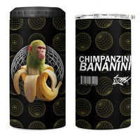 Chimpanzi Bananini Primate 4 in 1 Can Cooler Tumbler with 3D Wireframe Globe Pattern