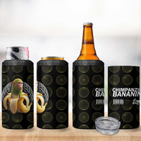 Chimpanzi Bananini Primate 4 in 1 Can Cooler Tumbler with 3D Wireframe Globe Pattern