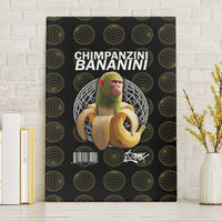 Chimpanzi Bananini Primate Canvas Wall Art with 3D Wireframe Globe Pattern