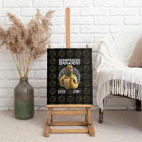 Chimpanzi Bananini Primate Canvas Wall Art with 3D Wireframe Globe Pattern