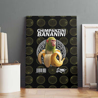 Chimpanzi Bananini Primate Canvas Wall Art with 3D Wireframe Globe Pattern