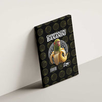 Chimpanzi Bananini Primate Canvas Wall Art with 3D Wireframe Globe Pattern