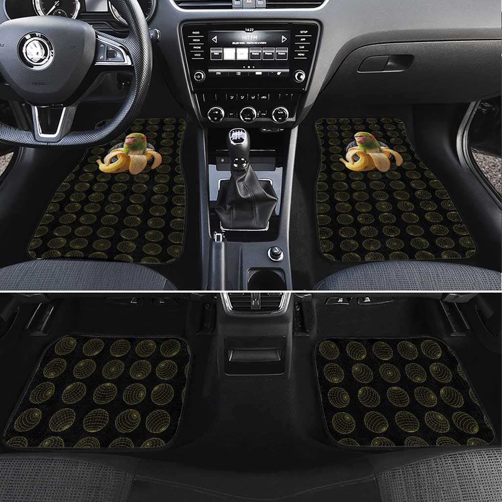 Chimpanzi Bananini Primate Car Mats with 3D Wireframe Globe Pattern