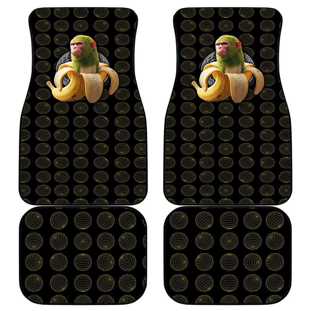 Chimpanzi Bananini Primate Car Mats with 3D Wireframe Globe Pattern