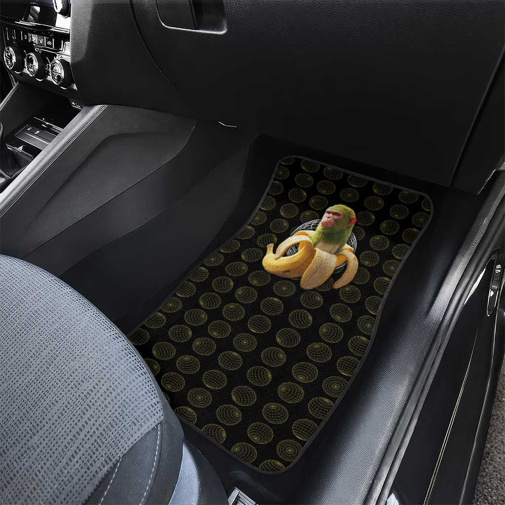 Chimpanzi Bananini Primate Car Mats with 3D Wireframe Globe Pattern