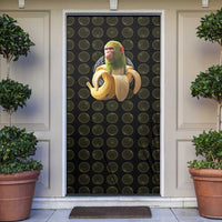 Chimpanzi Bananini Primate Door Cover with 3D Wireframe Globe Pattern