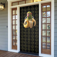 Chimpanzi Bananini Primate Door Cover with 3D Wireframe Globe Pattern
