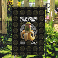 Chimpanzi Bananini Primate Garden Flag with 3D Wireframe Globe Pattern
