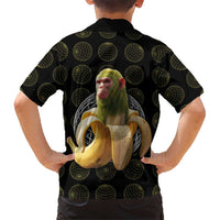 Chimpanzi Bananini Primate Hawaiian Shirt with 3D Wireframe Globe Pattern