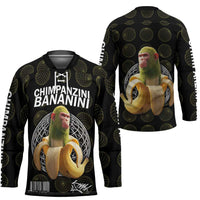 Chimpanzi Bananini Primate Hockey Jersey with 3D Wireframe Globe Pattern