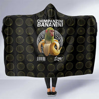 Chimpanzi Bananini Primate Hooded Blanket with 3D Wireframe Globe Pattern