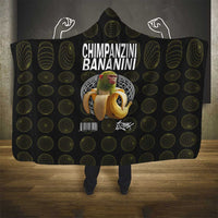 Chimpanzi Bananini Primate Hooded Blanket with 3D Wireframe Globe Pattern
