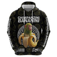 Chimpanzi Bananini Primate Hoodie with 3D Wireframe Globe Pattern