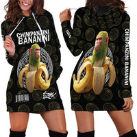 Chimpanzi Bananini Primate Hoodie Dress with 3D Wireframe Globe Pattern