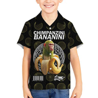 Chimpanzi Bananini Primate Kid Hawaiian Shirt with 3D Wireframe Globe Pattern