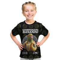 Chimpanzi Bananini Primate Kid T Shirt with 3D Wireframe Globe Pattern