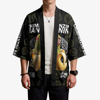 Chimpanzi Bananini Primate Kimono with 3D Wireframe Globe Pattern