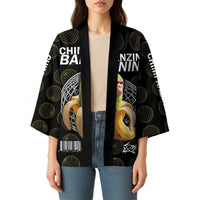 Chimpanzi Bananini Primate Kimono with 3D Wireframe Globe Pattern