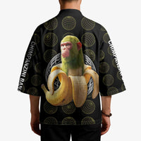 Chimpanzi Bananini Primate Kimono with 3D Wireframe Globe Pattern