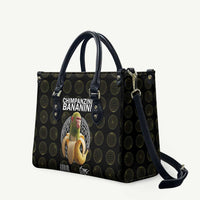 Chimpanzi Bananini Primate Leather Bag with 3D Wireframe Globe Pattern
