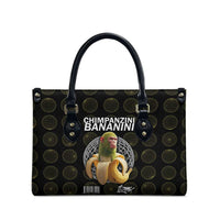Chimpanzi Bananini Primate Leather Bag with 3D Wireframe Globe Pattern