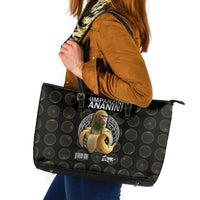 Chimpanzi Bananini Primate Leather Tote Bag with 3D Wireframe Globe Pattern