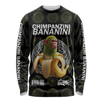 Chimpanzi Bananini Primate Long Sleeve Shirt with 3D Wireframe Globe Pattern