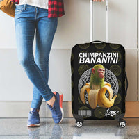 Chimpanzi Bananini Primate Luggage Cover with 3D Wireframe Globe Pattern