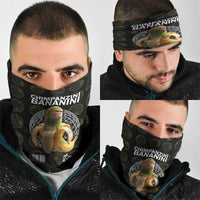 Chimpanzi Bananini Primate Neck Gaiter with 3D Wireframe Globe Pattern
