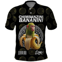 Chimpanzi Bananini Primate Polo Shirt with 3D Wireframe Globe Pattern