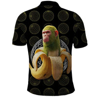 Chimpanzi Bananini Primate Polo Shirt with 3D Wireframe Globe Pattern
