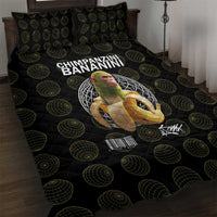 Chimpanzi Bananini Primate Quilt Bed Set with 3D Wireframe Globe Pattern