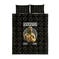 Chimpanzi Bananini Primate Quilt Bed Set with 3D Wireframe Globe Pattern
