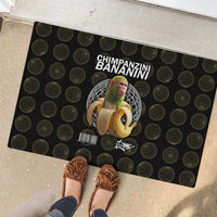 Chimpanzi Bananini Primate Rubber Doormat with 3D Wireframe Globe Pattern