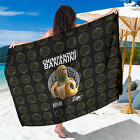 Chimpanzi Bananini Primate Sarong with 3D Wireframe Globe Pattern
