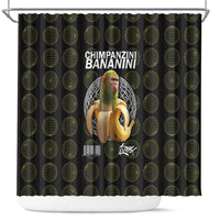Chimpanzi Bananini Primate Shower Curtain with 3D Wireframe Globe Pattern