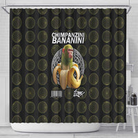 Chimpanzi Bananini Primate Shower Curtain with 3D Wireframe Globe Pattern