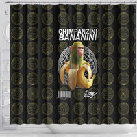 Chimpanzi Bananini Primate Shower Curtain with 3D Wireframe Globe Pattern
