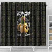 Chimpanzi Bananini Primate Shower Curtain with 3D Wireframe Globe Pattern