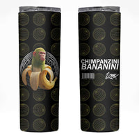 Chimpanzi Bananini Primate Skinny Tumbler with 3D Wireframe Globe Pattern