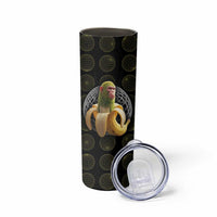 Chimpanzi Bananini Primate Skinny Tumbler with 3D Wireframe Globe Pattern