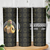 Chimpanzi Bananini Primate Skinny Tumbler with 3D Wireframe Globe Pattern