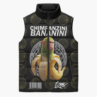 Chimpanzi Bananini Primate Sleeveless Puffer Jacket with 3D Wireframe Globe Pattern